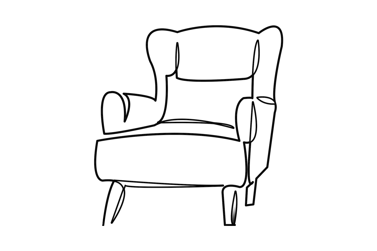 Line drawing of an armchair