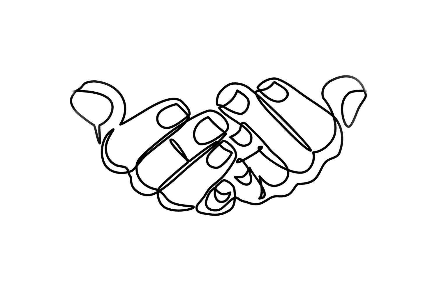 Line drawing of a pair of cradling hands